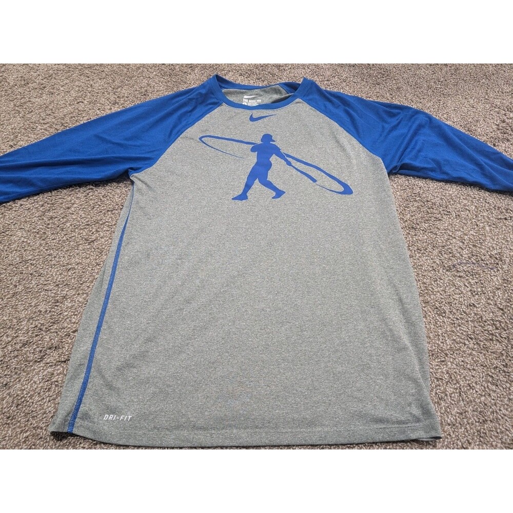 Nike Dri-Fit - Ken Griffey Jr. - Swingman - Gray & Blue - 3/4 Sleeve - Large